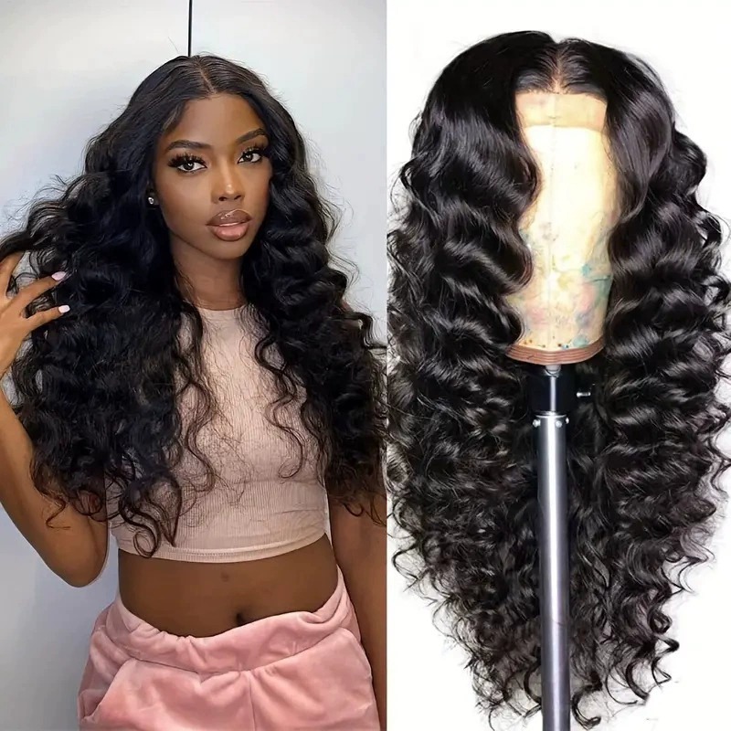 Stylish wavy curl wig with lace trim at the front