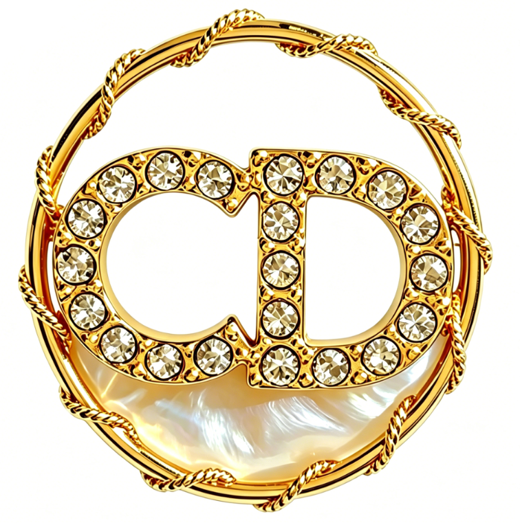 I&Ruh CD Letter Brass Brooch for Women - Subtle Luxury and Sophistication