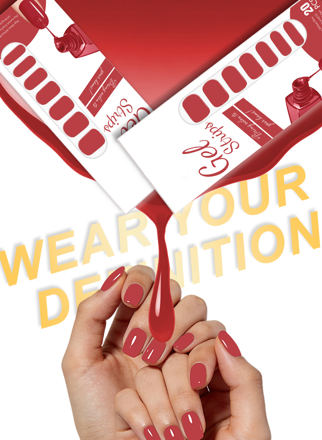 I&Ruh UV/LED Curing Gel Nail Wraps | Waterproof Solid Color Gel Nail Stickers for DIY Manicure