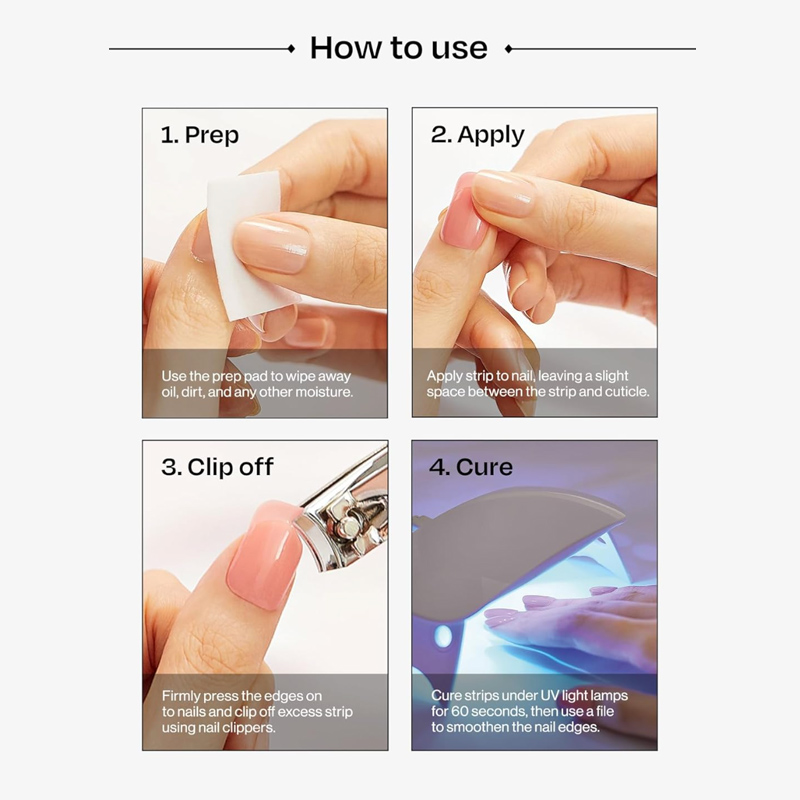 I&Ruh UV/LED Curing GelNail Wraps| WaterproofSolid Color Gel Nail Stickersfor DIY Manicure - Image 4